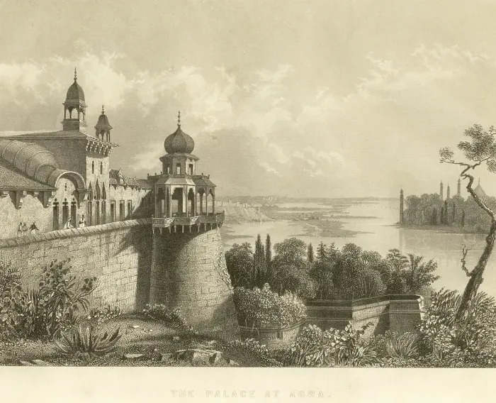 Framed Print : Military and munity mutiny views the palace at Agra, Uttar Prades h, India, As ia