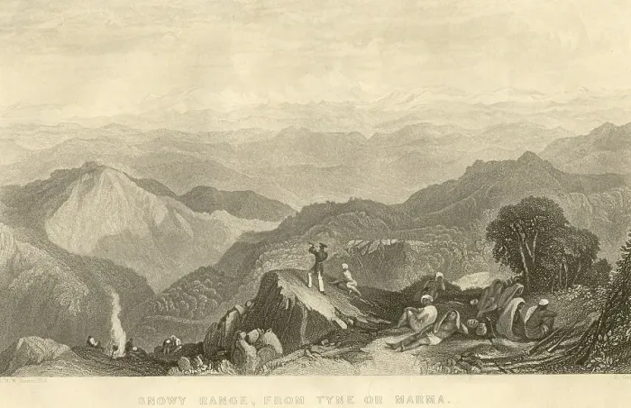 Framed Print : Military and munity mutiny Views snowy range from Tyne or Marma Framed Print : Military and munity mutiny Views snowy range from Tyne or Marma