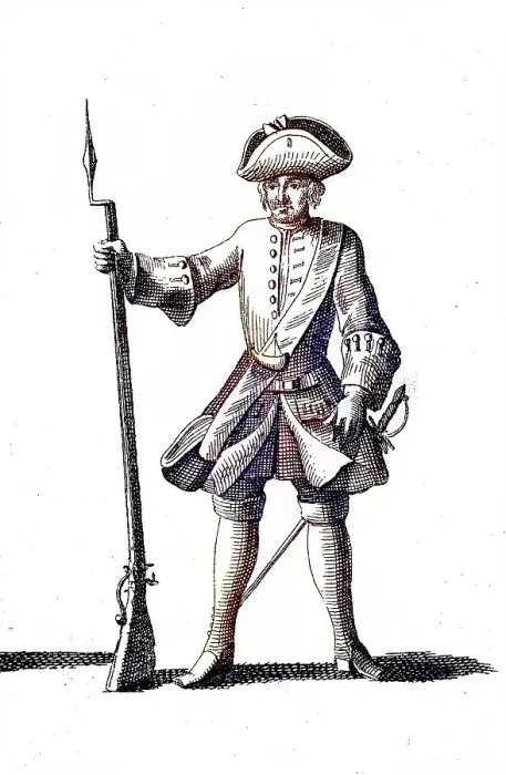 Framed Print : Military types from the beginning of the 18th century Framed Print : Military types from the beginning of the 18th century