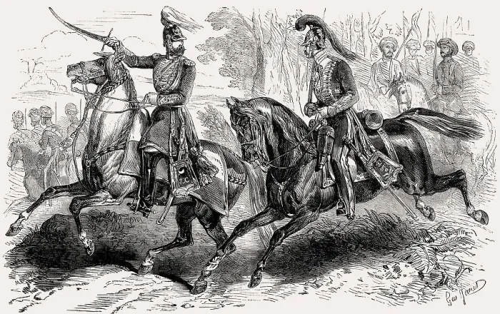 Framed Print : Military types of the Indian army, 19th century