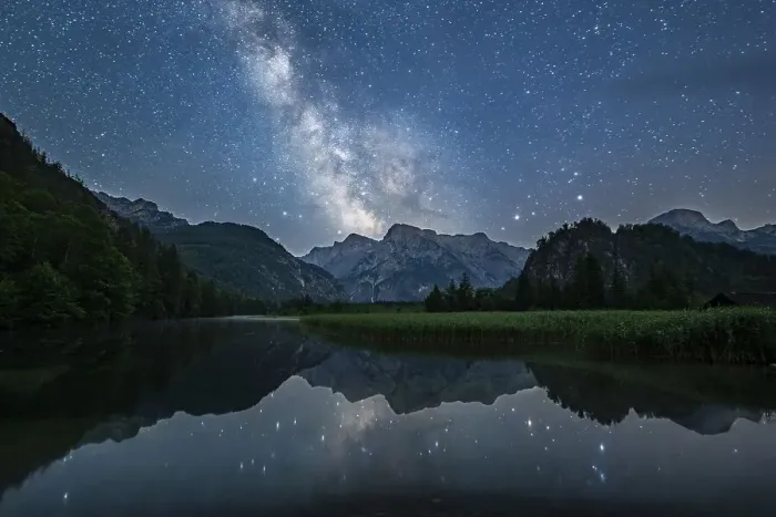 Framed Print : Milky Way over Almsee, Reflection