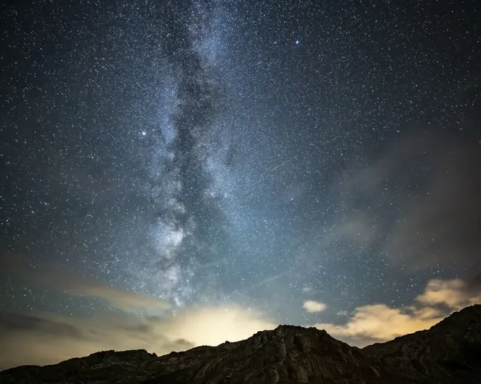 Framed Print : Milky Way and starry sky with Montafon mountains Framed Print : Milky Way and starry sky with Montafon mountains