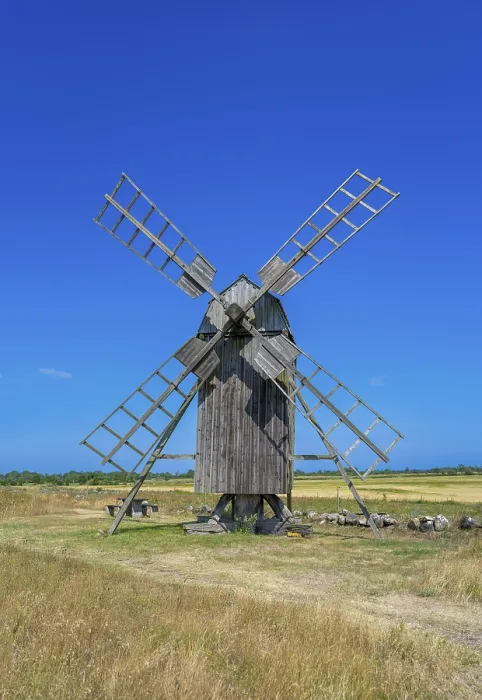 Framed Print : The mills of Lerkaka, historical windmill