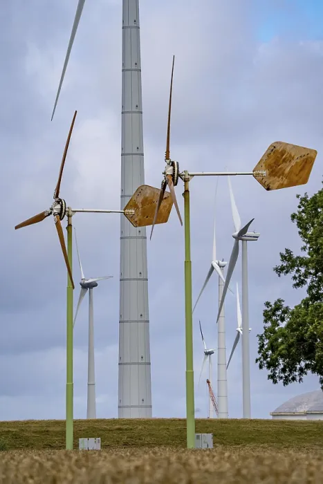 Framed Print : Mini wind turbines, from the Dutch company Ecoways EAZ wind turbine Framed Print : Mini wind turbines, from the Dutch company Ecoways EAZ wind turbine