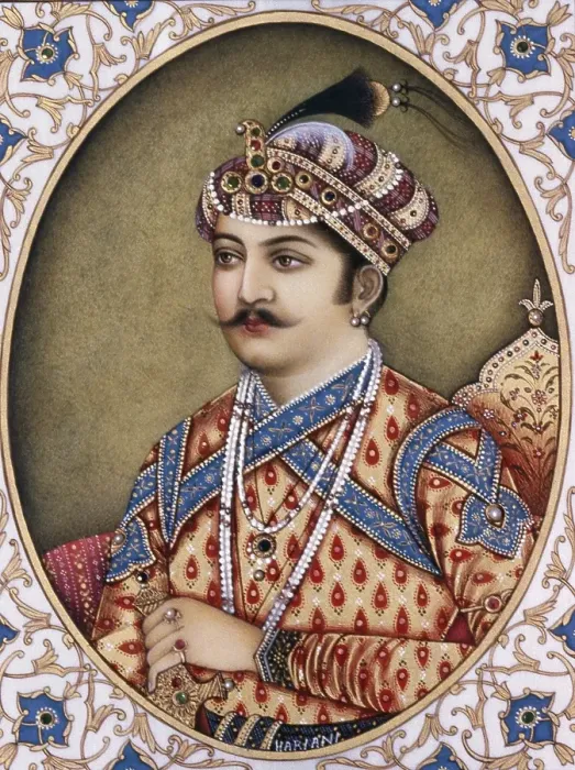Framed Print : Miniature Painting on ivory Mughal Emperor Akbar 1956 Framed Print : Miniature Painting on ivory Mughal Emperor Akbar 1956