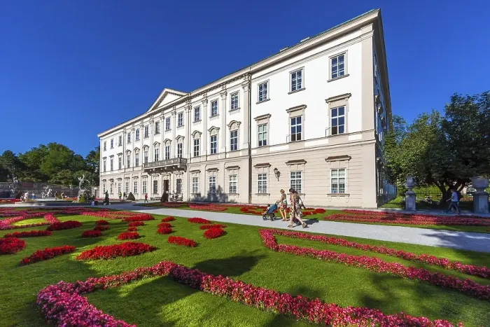 Framed Print : Mirabell Palace and Mirabell Gardens with Pegasus Fountain