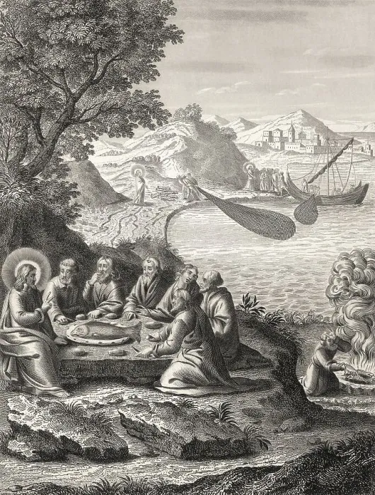 Framed Print : The miraculous catch of 153 fish Framed Print : The miraculous catch of 153 fish