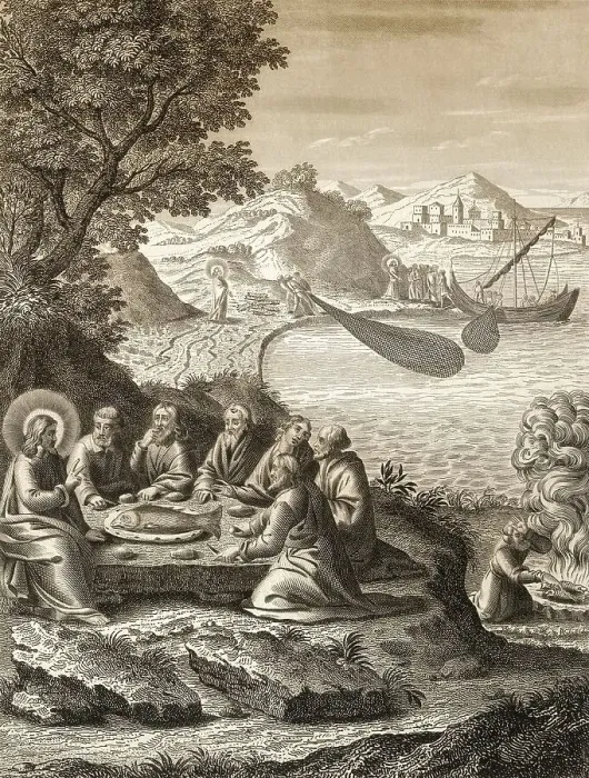 Framed Print : The miraculous catch of 153 fish Framed Print : The miraculous catch of 153 fish