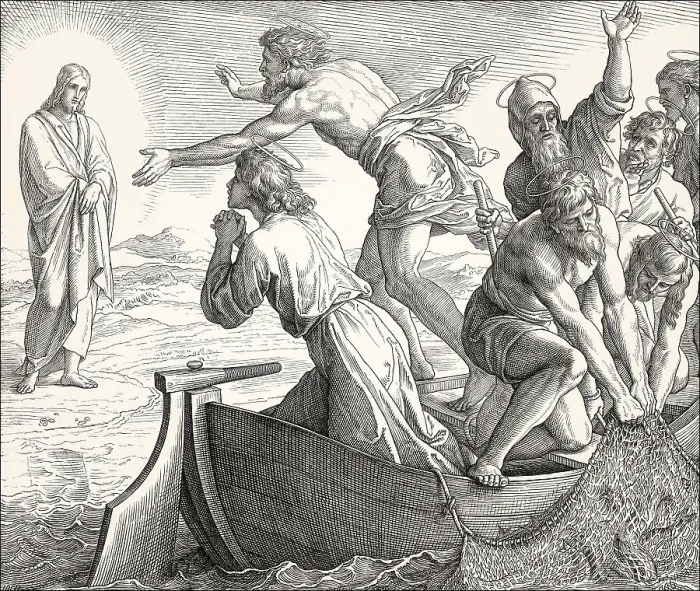 Framed Print : The Miraculous catch of fish, New Testament Framed Print : The Miraculous catch of fish, New Testament