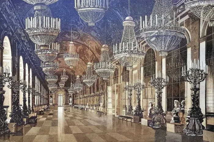 Framed Print : Mirror Gallery in Herrenwoerth Castle
