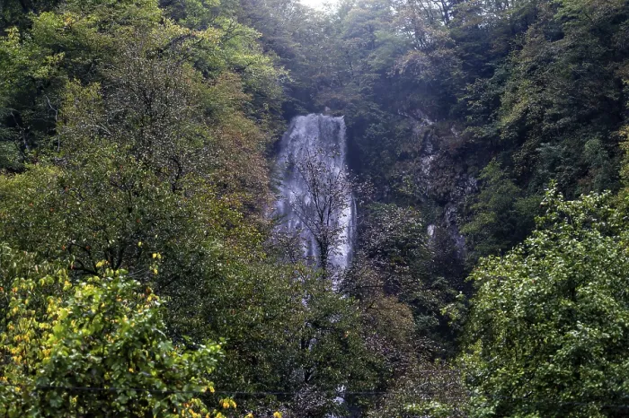 Framed Print : Mirveti waterfall in the mountains of Adzharia