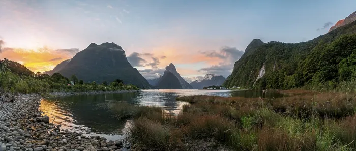 Framed Print : Mitre Peak, reflection in water