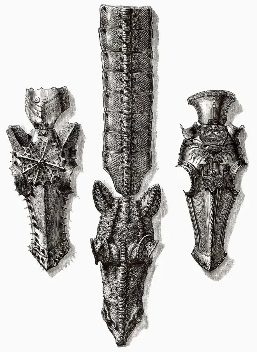Framed Print : Mittelalterlicher Chanfron zum Schutz des Pferdegesichts
