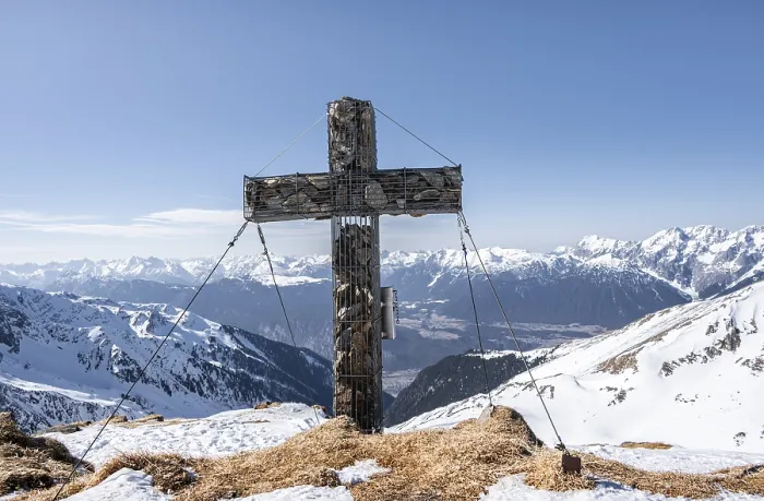 Framed Print : Mitterzeigerkogel summit cross