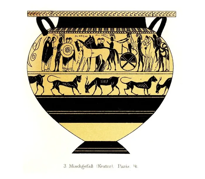 Framed Print : Mixing vessel, vase, Paris, historical illustration