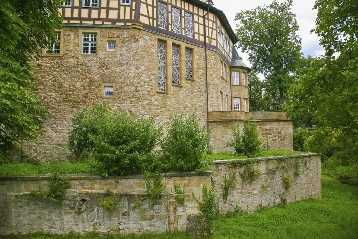 Framed Print : Moated castle Sachsenheim, castle Grosssachsenheim