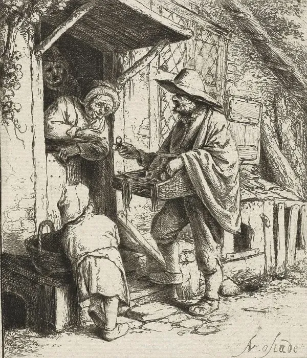 Framed Print : Mobile spectacle seller and an old woman as customer Framed Print : Mobile spectacle seller and an old woman as customer