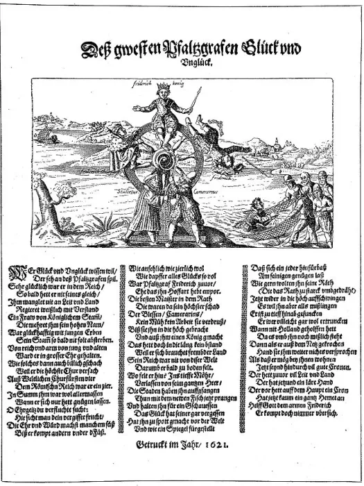 Framed Print : Mockery sheet from 1621 on Friedrich von der Pflaz