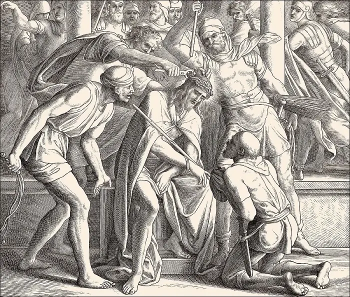 Framed Print : The mocking of Jesus, New Testament