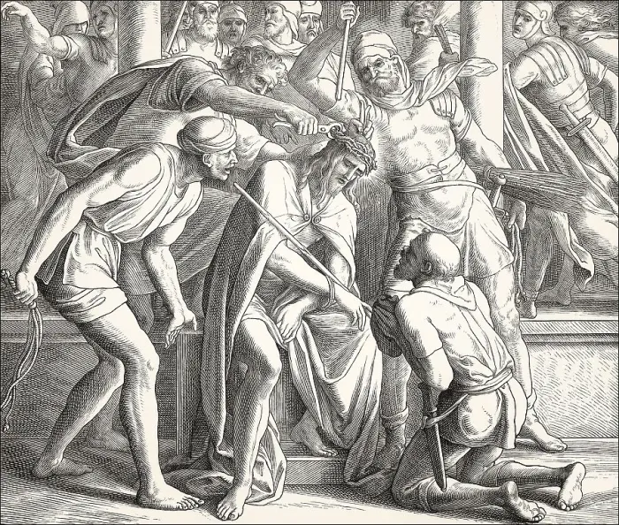 Framed Print : The mocking of Jesus, New Testament Framed Print : The mocking of Jesus, New Testament
