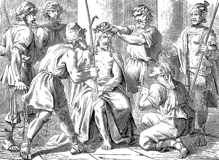 Framed Print : Mocking and Mistreating Jesus, Gospel of Mark