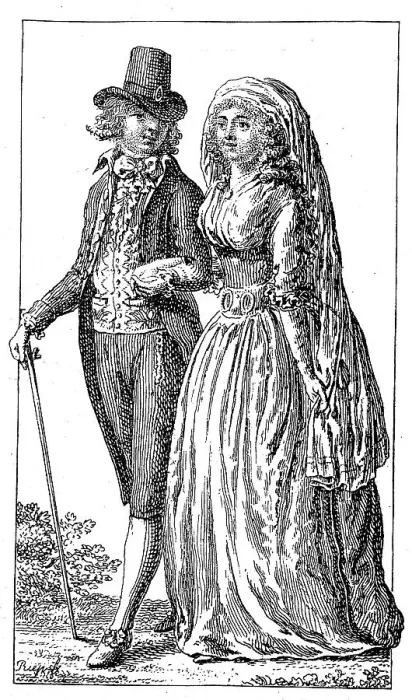 Framed Print : Mode, Gewaender von 1780-1790, engravings by Ernst Ludwig Riepenhausen