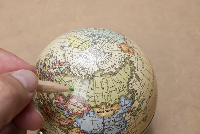 Framed Print : Model globe for environment and conservation