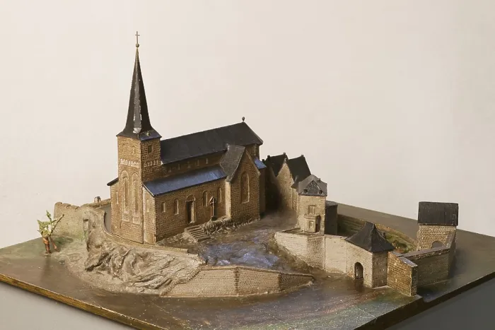 Framed Print : Model of the medieval church, St. Sankt, Saint Framed Print : Model of the medieval church, St. Sankt, Saint