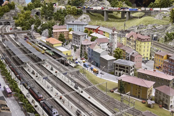 Framed Print : Model railway landscape at Miniatur Wunderland Hamburg