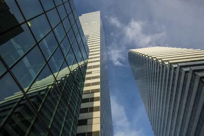 Framed Print : Modern architecture, high-rise buildings