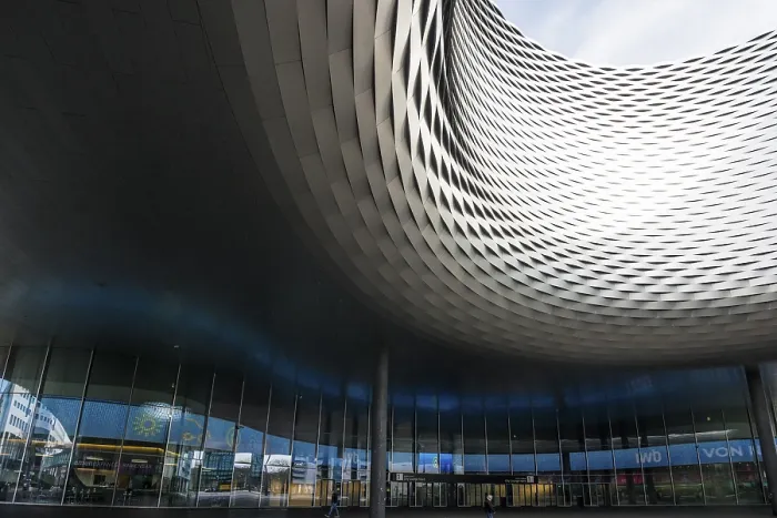 Framed Print : Modern architecture, new Basel Exhibition Centre building