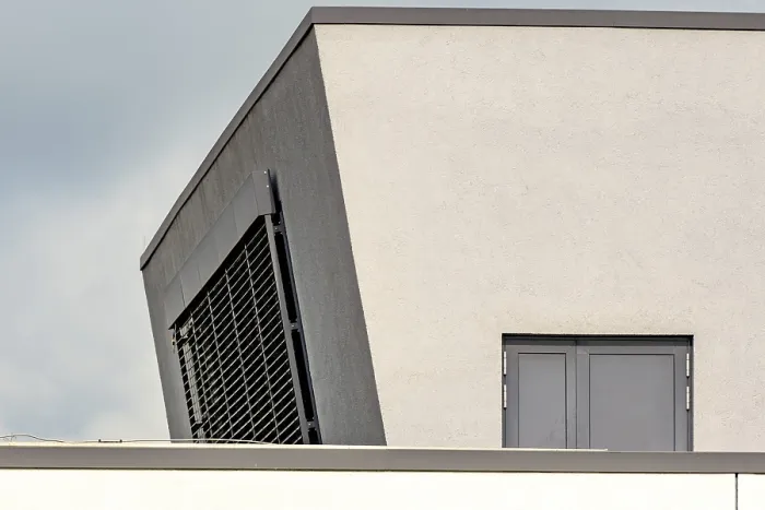 Framed Print : Modern building made of white concrete