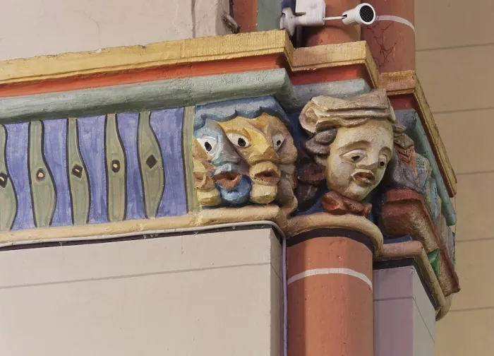 Framed Print : Modern capital on the south side of the nave