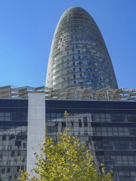 Framed Print : Modern, egg-shaped high-rise building with reflecting glass facade in the city
