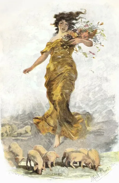 Framed Print : Modern goddess of fortune, after Schwarz, ca. 1890 Framed Print : Modern goddess of fortune, after Schwarz, ca. 1890