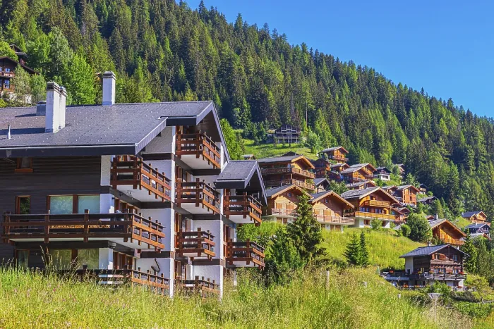 Framed Print : Modern holiday homes and chalets Framed Print : Modern holiday homes and chalets