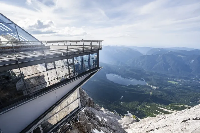 Framed Print : Modern mountain station of the Bavarian Zugspitze railway Framed Print : Modern mountain station of the Bavarian Zugspitze railway