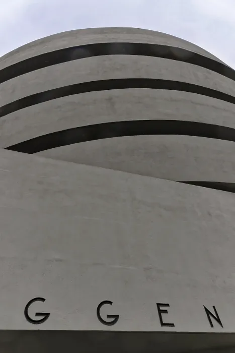 Framed Print : Modern round concrete building with curved lines