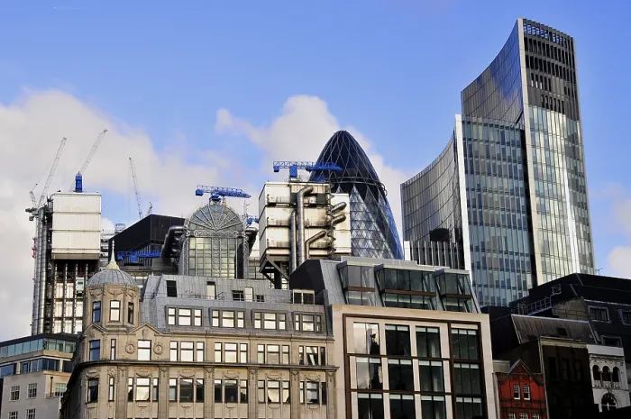 Framed Print : Modern skyline, The Gherkin or Swiss-Re Tower