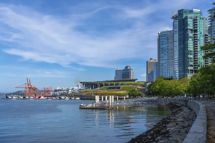 Framed Print : Modern skyscrapers rising along vancouver's waterfront create a stunning cityscape