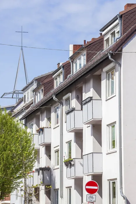 Framed Print : Modern white residential buildings Framed Print : Modern white residential buildings