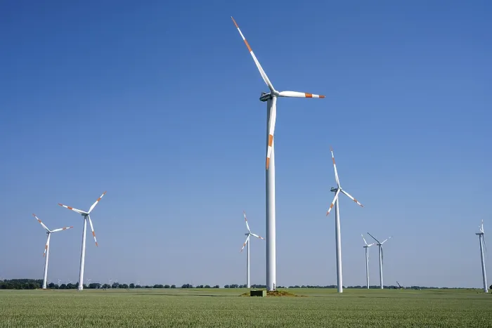 Framed Print : Modern wind turbines in rural Germany Framed Print : Modern wind turbines in rural Germany