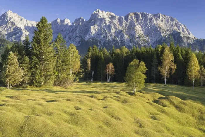 Framed Print : Mogul meadows between Mittenwald and Kruen