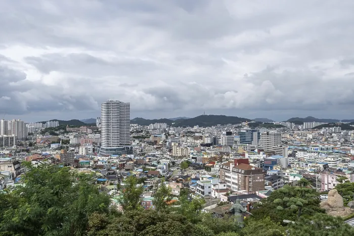 Framed Print : Mokpo city and mokpo port viewed from Yudalsan mountain