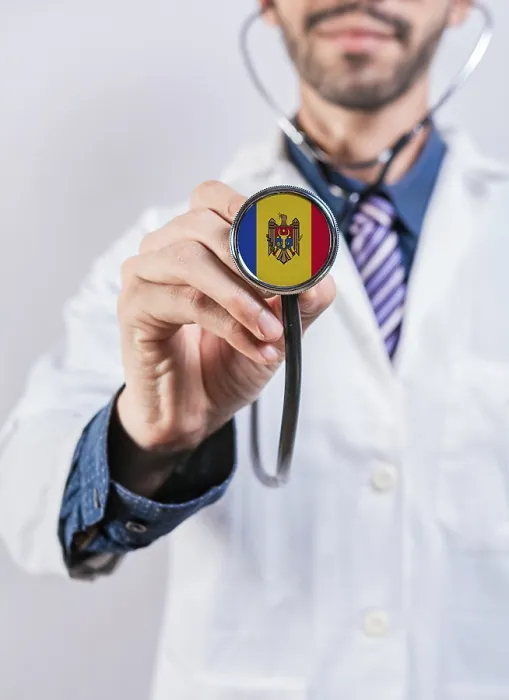 Framed Print : Moldova health and medical insurance concept