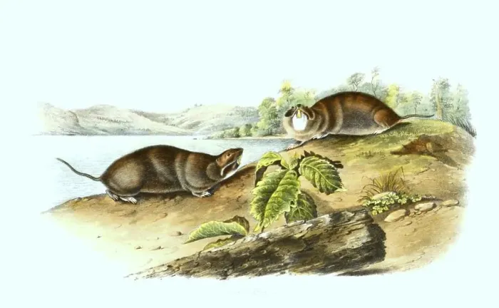 Framed Print : Mole-shaped rat, digitally restored reproduction of an original from the 19th century