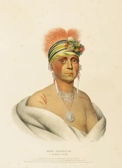 Framed Print : Mon-Chonsia. A Kansas Chief (1842) Framed Print : Mon-Chonsia. A Kansas Chief (1842)