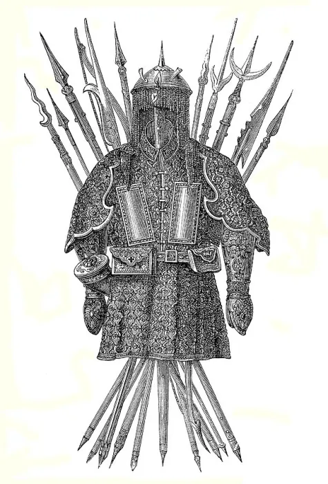 Framed Print : Mongolian Empire, Mongolian armour and weapons from the 10th century Framed Print : Mongolian Empire, Mongolian armour and weapons from the 10th century