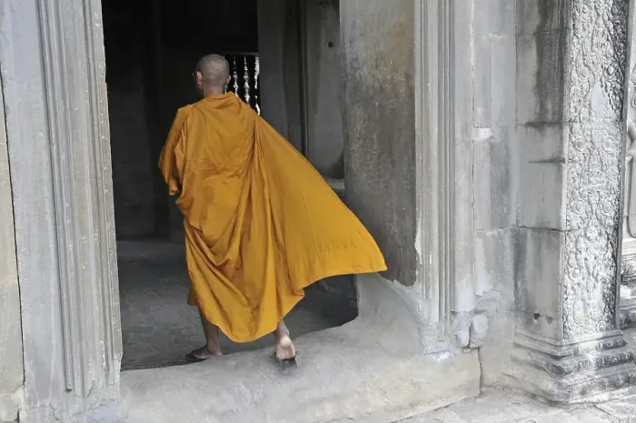Framed Print : Monk, Angkor Wat, Cambodia, Asia
