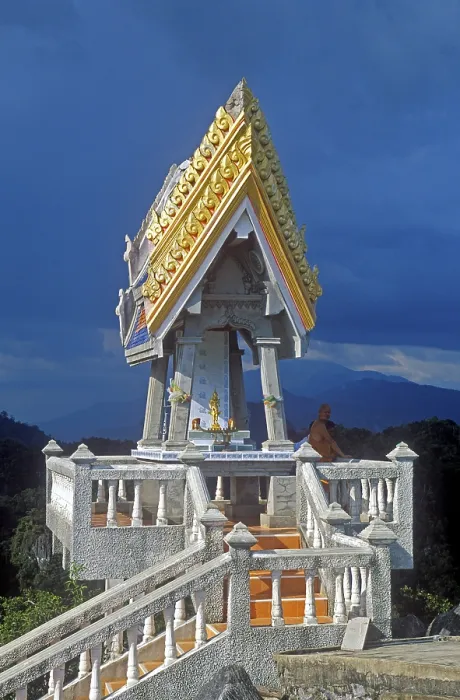 Framed Print : Monk in the monastery of Wat Tam Sua Framed Print : Monk in the monastery of Wat Tam Sua